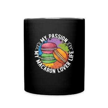 Amateur de macarons Ma passion Mon chef pâtissier macaron - Mug uni - noir - Devant