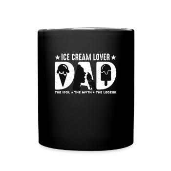 Amateur de crème glacée Papa L’idole Le mythe Cône de crème - Mug uni - noir - Devant