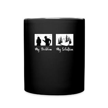 Kayakiste Mon problème Ma solution Pictogramme Maman Papa - Mug uni - noir - Devant