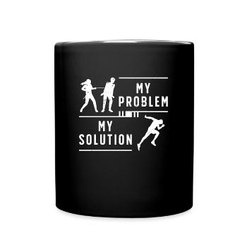 Coureur de fond Mon problème Mon pictogramme Papa - Mug uni - noir - Devant