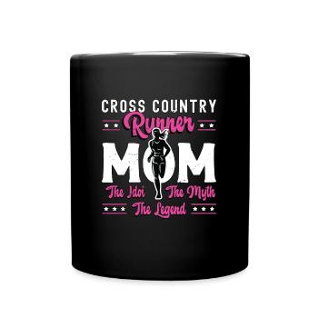 Maman coureuse de cross-country L’idole aime courir - Mug uni - noir - Devant