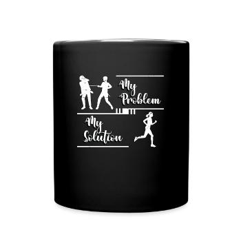 Coureur de cross-country Mon problème Mon pictogramme Maman - Mug uni - noir - Devant