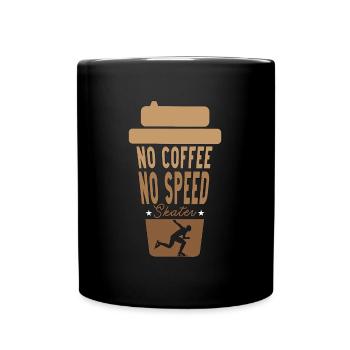 Patineur de vitesse Pas de café Pas de patinage sur glace Amateur de café - Mug uni - noir - Devant