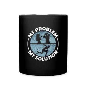 Patineur de vitesse Mon problème Ma solution Pictogramme Papa - Mug uni - noir - Devant