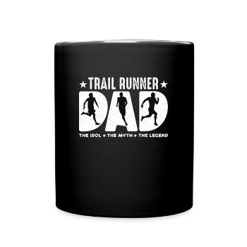 Papa coureur de trail L’idole Le mythe Le marathonien - Mug uni - noir - Devant