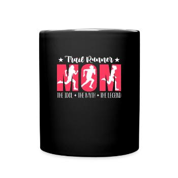 Maman coureuse de trail L’idole L’amoureuse du trail - Mug uni - noir - Devant