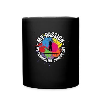 Saut de trampoline Ma passion Mon amoureux du trampoline - Mug uni - noir - Devant