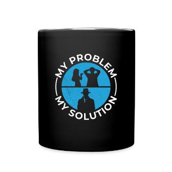 Détective Mon problème Ma solution Pictogramme Papa Maman - Mug uni - noir - Devant