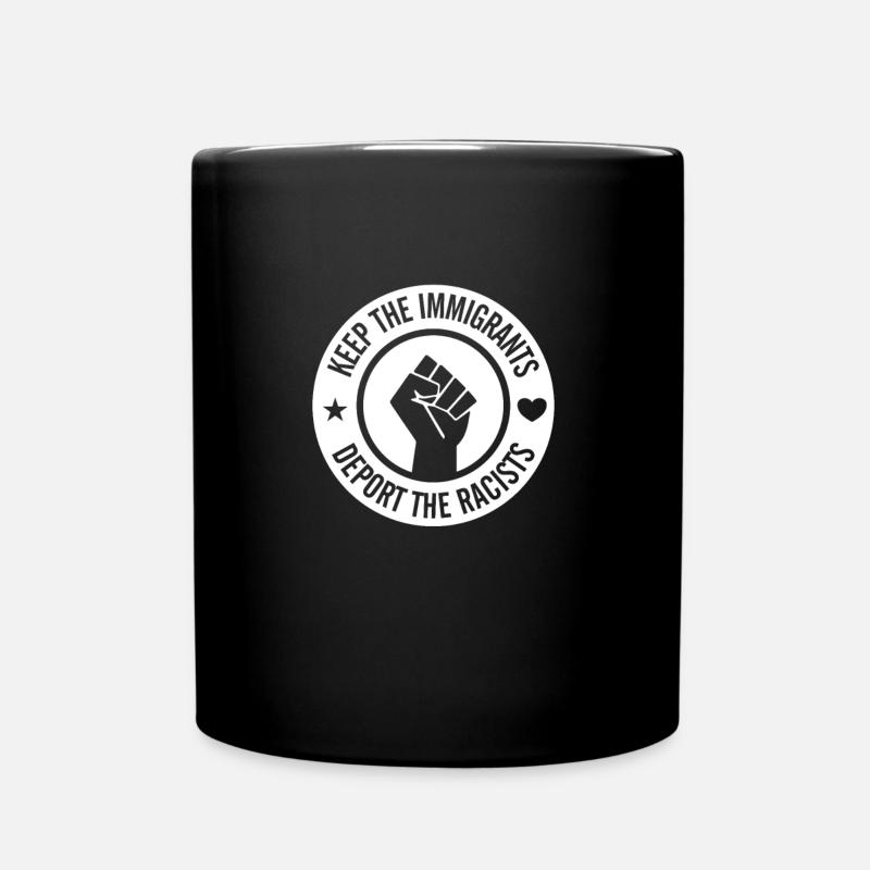 Sprüche gegen Rechts - Stoppt Rassismus - Tasse einfarbig - Schwarz