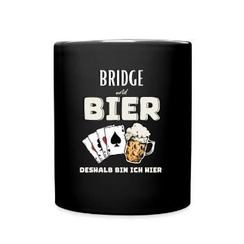 Bridge und Bier - Tasse einfarbig - Schwarz - Vorne