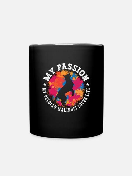 Belgian Malinois Lover My Passion My Working Dog - Full Colour Mug - black