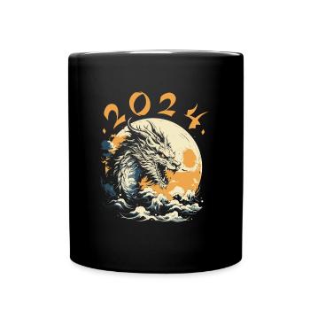 Jahr Des Drachen 2024 - Tasse einfarbig - Schwarz - Vorne