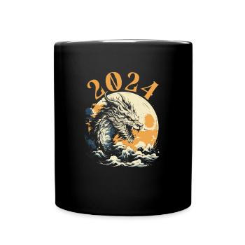 Jahr Des Drachen 2024 - Tasse einfarbig - Schwarz - Vorne