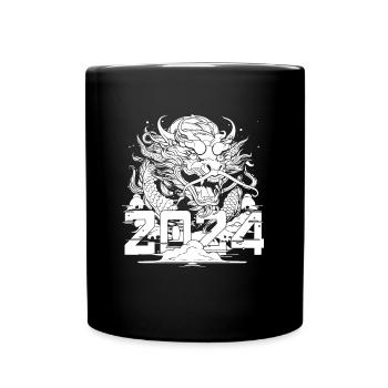 Jahr Des Drachen 2024 - Tasse einfarbig - Schwarz - Vorne