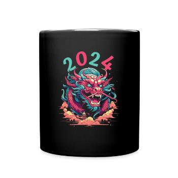 Jahr Des Drachen 2024 - Tasse einfarbig - Schwarz - Vorne