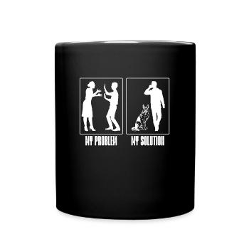 German Shepherd Dog My Problem My Pictogram Dad - Full Colour Mug - black - Front