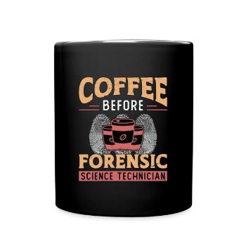 Forensic Science Coffee Fingerprints Coffee Lover - Full Colour Mug - black - Front