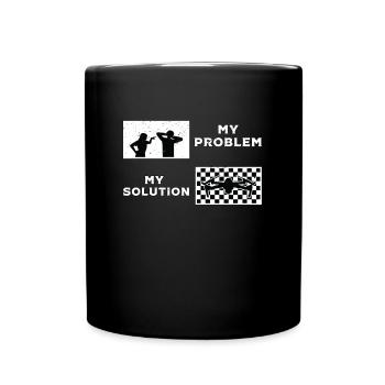 Drone Racing Lover My Problem My Pictogram Dad Mom - Tasse einfarbig - Schwarz - Vorne