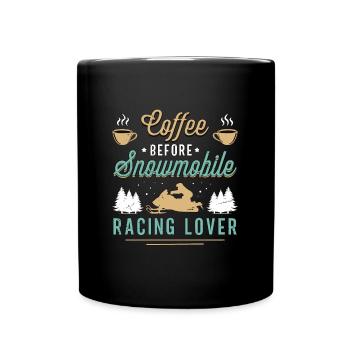 Motoneige Course Café Snowboard Amateur de café - Mug uni - noir - Devant