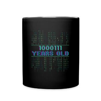 71. Geburtstag 71 Jahre alt Binärcode Informatik - Tasse einfarbig - Schwarz - Vorne