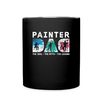 Peintre Papa L’idole Le mythe Le peintre en bâtiment - Mug uni - noir - Devant
