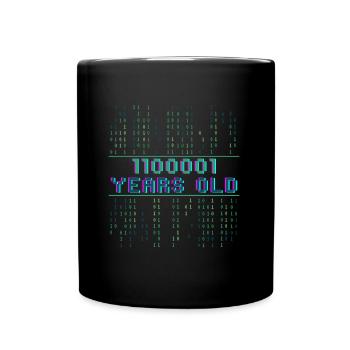 97th Birthday 97 years old Binary Code Computer Science - Full Colour Mug - black - Front