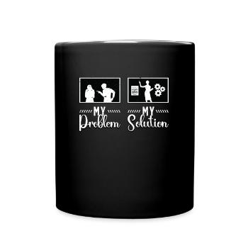 Chef de projet Mon problème Mon pictogramme Maman Papa - Mug uni - noir - Devant