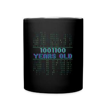 76th Birthday 76 years old Binary Code Computer Science - Full Colour Mug - black - Front
