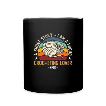 Crochet amateur Une histoire courte je suis un tricoteur - Mug uni - noir - Devant