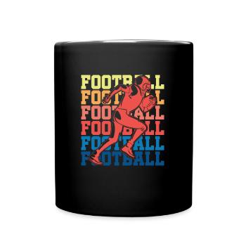 American Football - Tasse einfarbig - Schwarz - Vorne