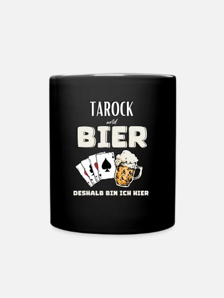 Tarock und Bier - Tasse einfarbig - Schwarz