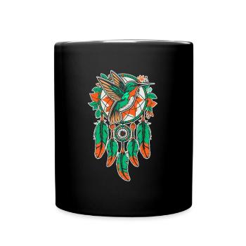 Hummingbird Dreamcatcher Bird - Full Colour Mug - black - Front