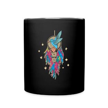 Hummingbird Dreamcatcher Bird - Full Colour Mug - black - Front