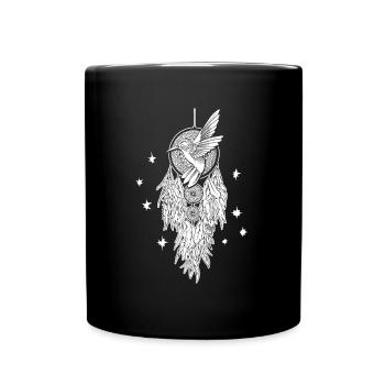 Kolibri Traumfänger - Tasse einfarbig - Schwarz - Vorne