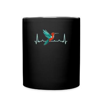 Colibri ECG ECG Rythme cardiaque - Mug uni - noir - Devant