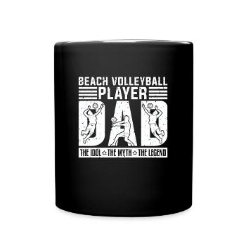 Beach Volleyball Player Dad The Volleyball Coach - Full Colour Mug - black - Front