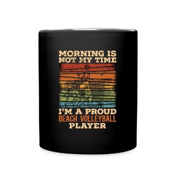 Le matin du volleyball de plage n’est pas mon heure Ballon de plage - Mug uni - noir - Devant