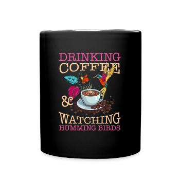 Hummingbird Coffee Bird - Full Colour Mug - black - Front