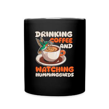 Hummingbird Coffee Bird - Full Colour Mug - black - Front
