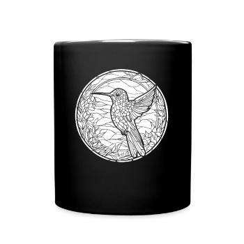 Hummingbird Stained Glass - Full Colour Mug - black - Front