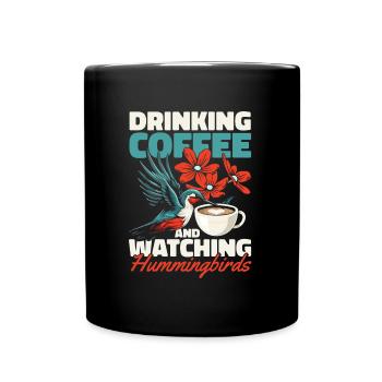 Hummingbird Coffee Bird - Full Colour Mug - black - Front