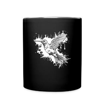 Kolibri Watercolor Hummingbird - Tasse einfarbig - Schwarz - Vorne