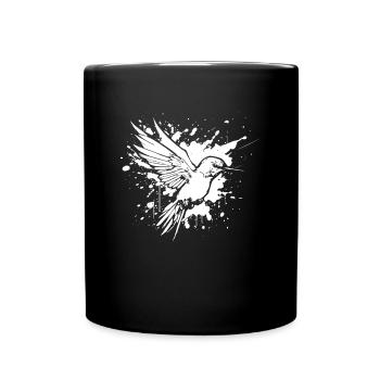 Kolibri Watercolor Hummingbird - Tasse einfarbig - Schwarz - Vorne