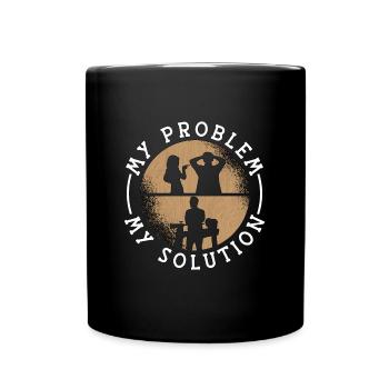 Woodturner My Problem My Pictogram Dad Woodworker - Full Colour Mug - black - Front