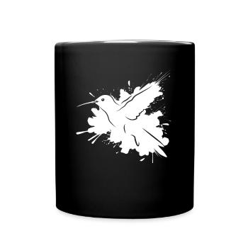Kolibri Watercolor Hummingbird - Tasse einfarbig - Schwarz - Vorne