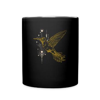 Hummingbird Minimalist Line Art - Full Colour Mug - black - Front