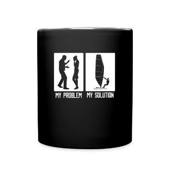 Véliplanchiste Mon problème Mon Pictogramme Maman Wakeboard - Mug uni - noir - Devant