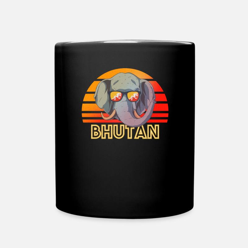 Bhutan - Tasse einfarbig - Schwarz