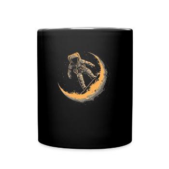 Skateboard Skater Skateboard Half Moon Astronaut - Full Colour Mug - black - Front