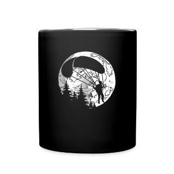 Paragleiter Paragleiten Mond - Tasse einfarbig - Schwarz - Vorne